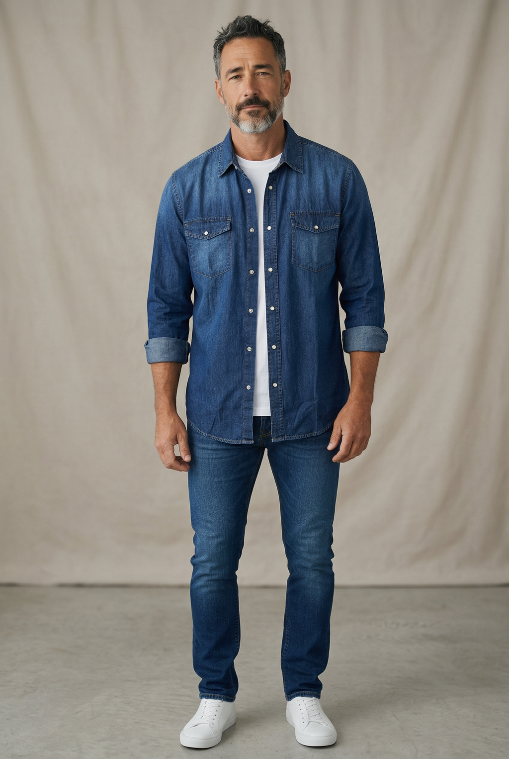 Camicia denim scuro